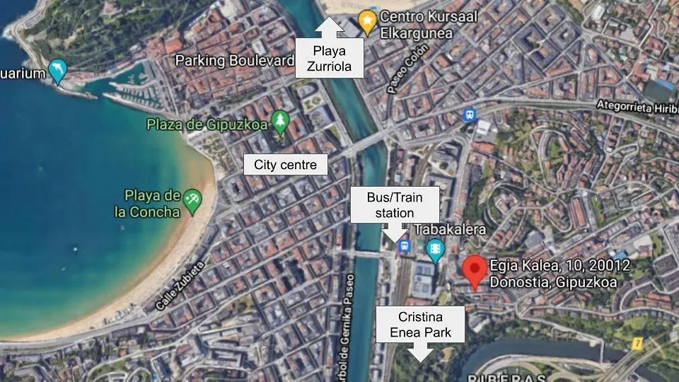 Apartamento Céntrico, junto a estación de bus/tren, y playas San Sebastián España